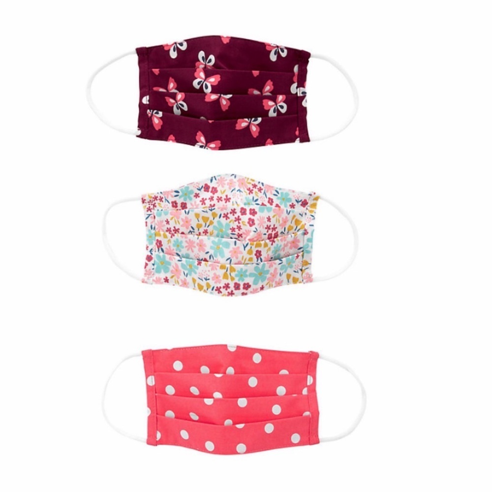 CARTER’S FLORAL WASHABLE CLOTH FACE MASKS - ONE SIZE (NEW WITH TAGS) A10